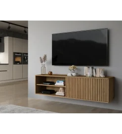 Szafka RTV wisząca ENTSIAN 150 cm w optyce dąb artisan