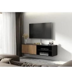Szafka RTV wisząca MEORATI 150 cm w optyce dąb artisan