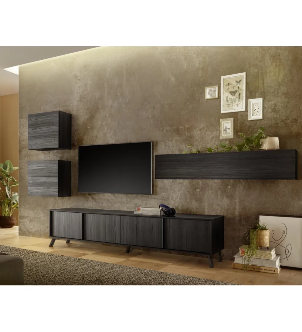 Szafka wisząca CITY 138 cm czarna