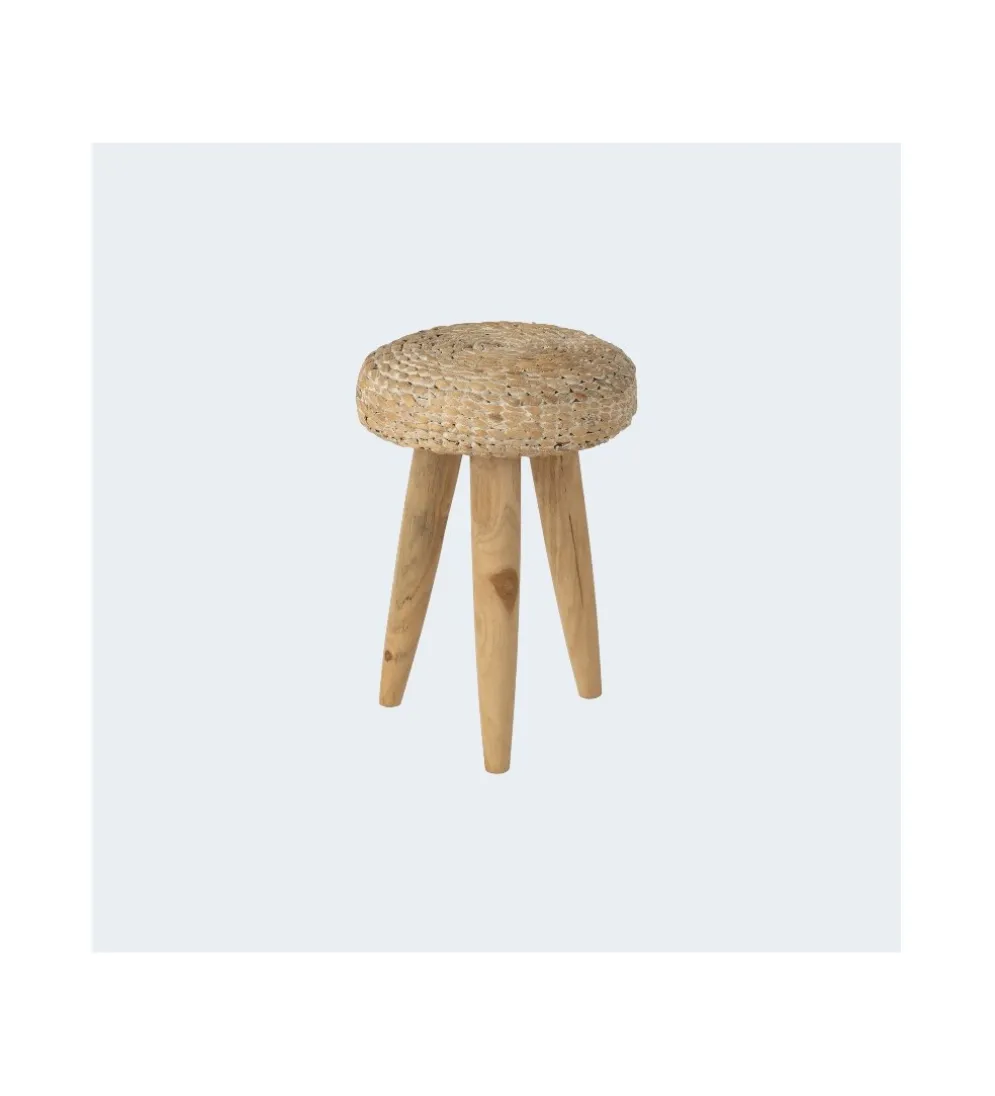 Taboret WATER drewno teak naturalny biały