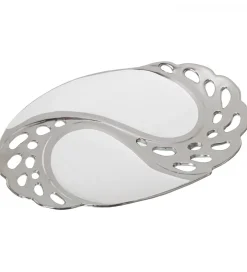 Taca CENTERPLANCE 30 cm srebrnobiała