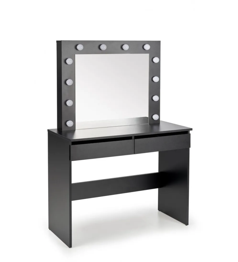 Toaletka HOLLYWOOD 94 cm czarna z oświetleniem LED