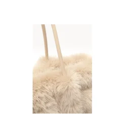 Torba MIKA FURR 56 cm kremowa
