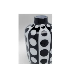 Wazon BRILLAR 45 cm czarno biały szklany