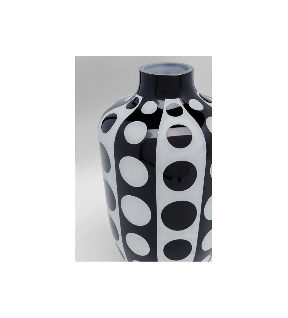 Wazon BRILLAR 45 cm czarno biały szklany