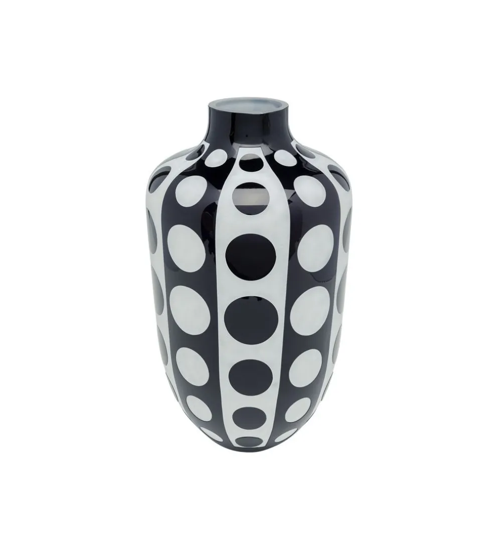 Wazon BRILLAR 45 cm czarno biały szklany