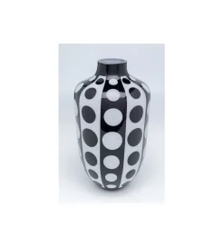 Wazon BRILLAR 45 cm czarno biały szklany