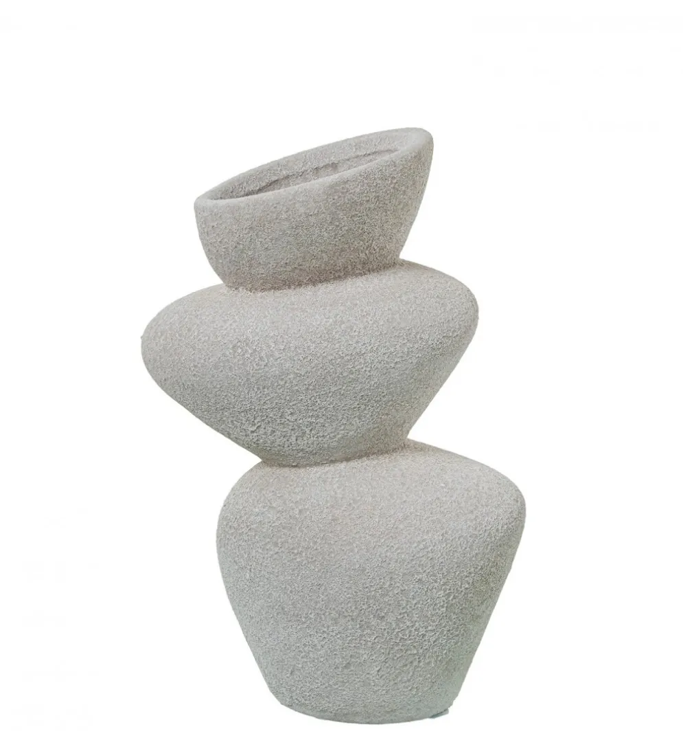 Wazon KATAM 30 cm ceramika biały piaskowy