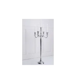 Świecznik 5 - ramienny 120 cm srebrny