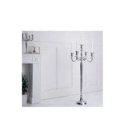 Świecznik 5 - ramienny 120 cm srebrny