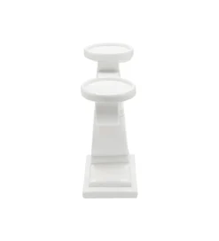 Świecznik FAVOLA 33 cm biały z czarnymi wzorami