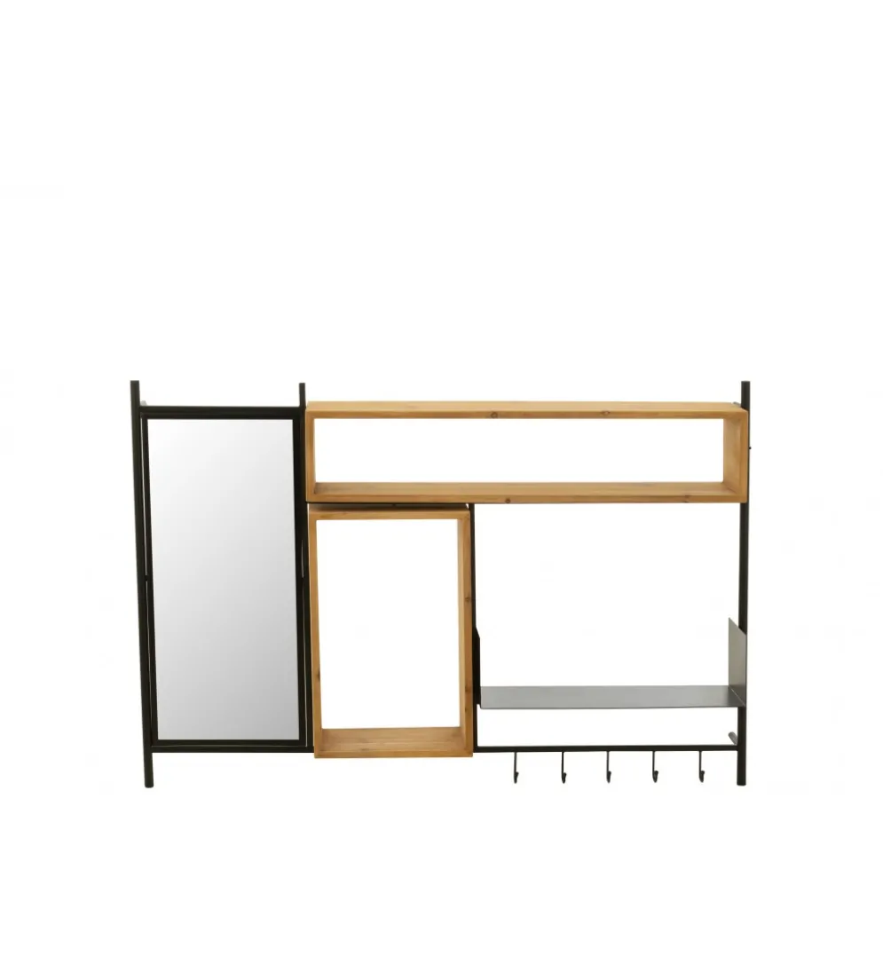 Wieszak ścienny TINA 130 cm drewno jodła czarny