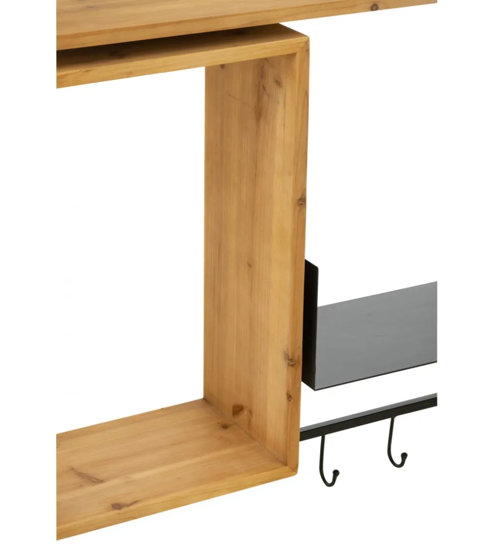 Wieszak ścienny TINA 130 cm drewno jodła czarny