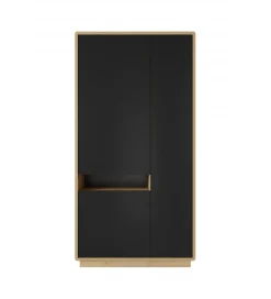 Witryna ASTON 92 cm czarna z dodatkiem koloru dąb Taurus