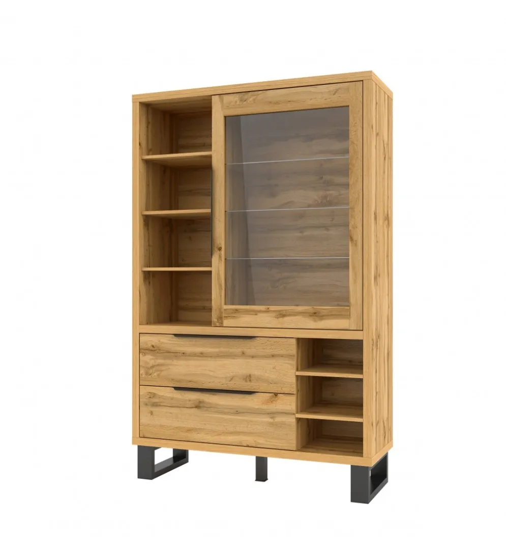 Witryna Halle 120 cm w optyce dąb wotan