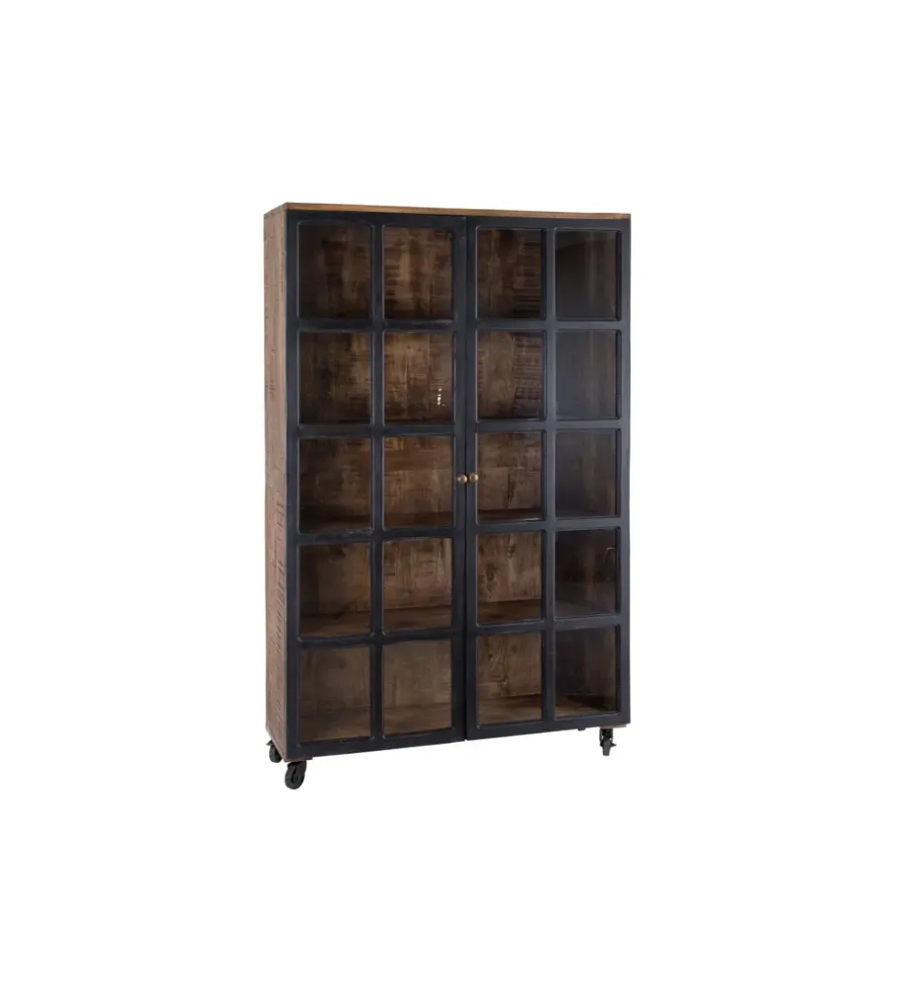 Witryna Iron Craft 115 cm drewno mango czarna