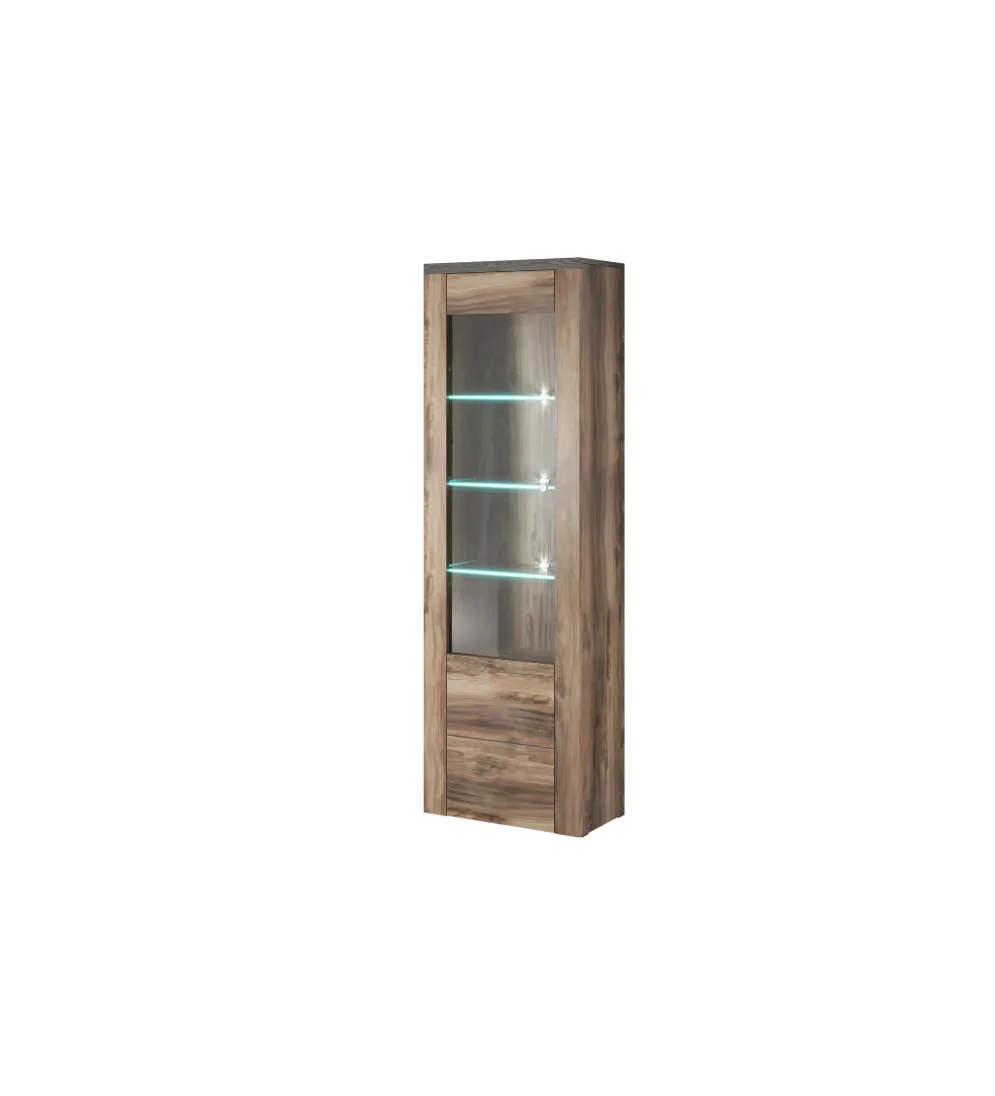 Witryna LARONA 65 Cm O Wybarwieniu Satin Nussbaum z kolorem Touchwood