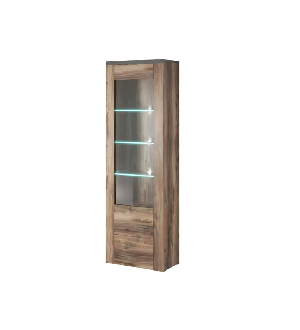 Witryna LARONA 65 Cm O Wybarwieniu Satin Nussbaum z kolorem Touchwood