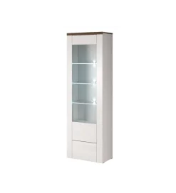Witryna LARONA 65 cm o wybarwieniu Sonoma Trufel z kolorem Sibiu Larche