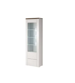 Witryna LARONA 65 cm o wybarwieniu Sonoma Trufel z kolorem Sibiu Larche