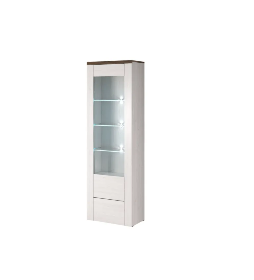 Witryna LARONA 65 cm o wybarwieniu Sonoma Trufel z kolorem Sibiu Larche