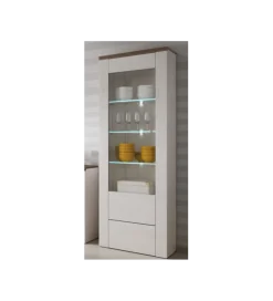 Witryna LARONA 65 cm o wybarwieniu Sonoma Trufel z kolorem Sibiu Larche