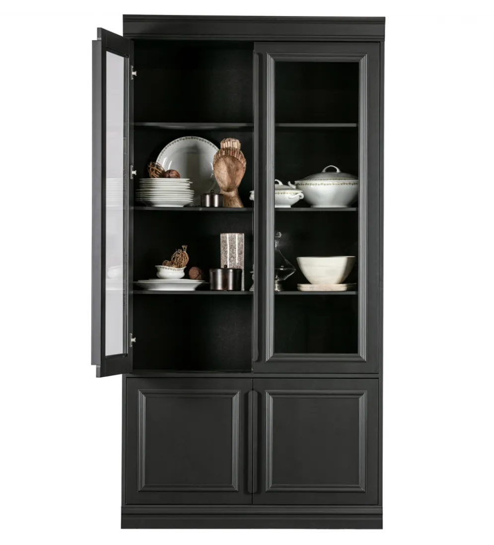 Witryna ORGANIZE 215 cm drewno sosna czarny mat