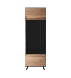 Witryna RANDOM 60 cm w kolorze dąb wotan z kolorem czarnym
