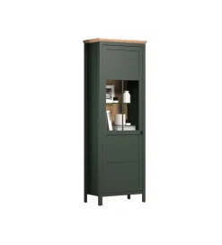 Witryna STANTON 69 cm w optyce dębu Evoke Ciemnozielony
