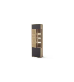 Witryna VALENCIA 64 cm lewostronna Antracytowo Naturalna