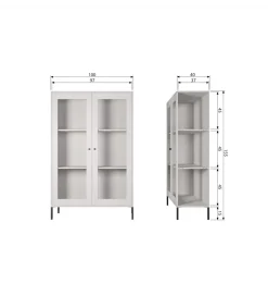 Witryna XAM 155 cm zimno szary