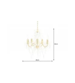 Żyrandol Karat S 40 cm 5 ramion złoty