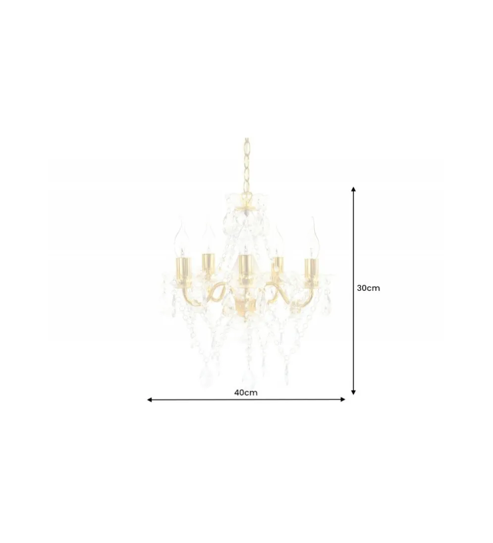 Żyrandol Karat S 40 cm 5 ramion złoty