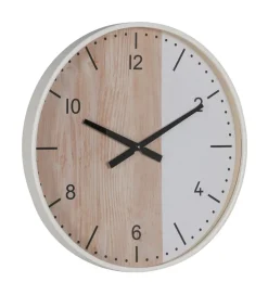 Zegar KUMINA 60 cm naturalny biały