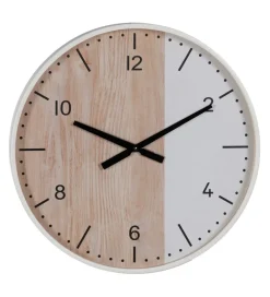 Zegar KUMINA 60 cm naturalny biały
