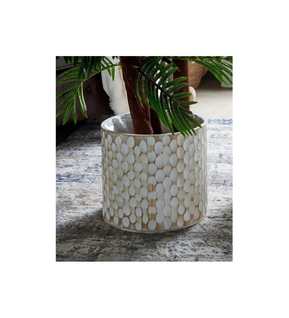 Zestaw 2 doniczek GRABADY 30 cm 25 cm naturalne