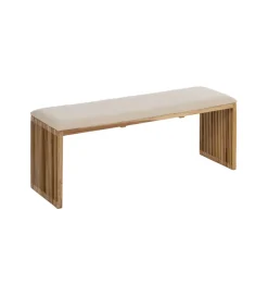 Zestaw 2 ławek BELLAMONTE 115 cm 106 cm drewno teak