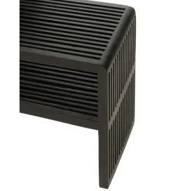 Zestaw 2 konsol SHELFY 130 i 118 cm drewno teak czarna