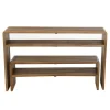 Zestaw 2 konsol SHELIS 130 cm 118 cm drewno teak