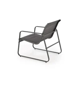 Zestaw ogrodowy CONOR sofa 114 cm dwa fotele 76 cm stolik 75 cm czarno szary