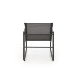 Zestaw ogrodowy CONOR sofa 114 cm dwa fotele 76 cm stolik 75 cm czarno szary
