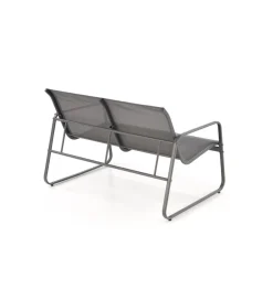 Zestaw ogrodowy CONOR sofa 114 cm dwa fotele 76 cm stolik 75 cm czarno szary