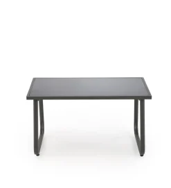 Zestaw ogrodowy CONOR sofa 114 cm dwa fotele 76 cm stolik 75 cm czarno szary