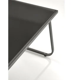 Zestaw ogrodowy CONOR sofa 114 cm dwa fotele 76 cm stolik 75 cm czarno szary
