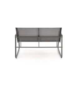 Zestaw ogrodowy CONOR sofa 114 cm dwa fotele 76 cm stolik 75 cm czarno szary