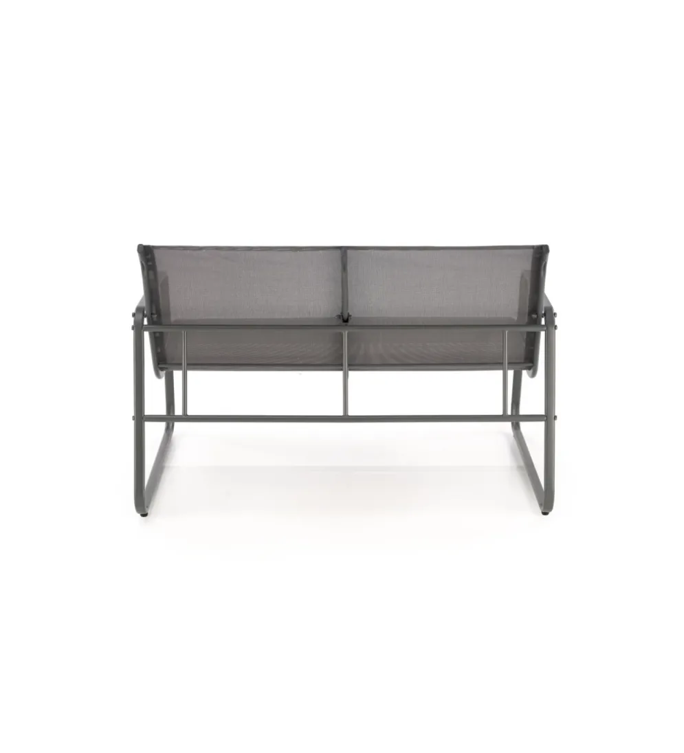 Zestaw ogrodowy CONOR sofa 114 cm dwa fotele 76 cm stolik 75 cm czarno szary