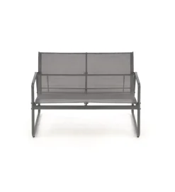 Zestaw ogrodowy CONOR sofa 114 cm dwa fotele 76 cm stolik 75 cm czarno szary