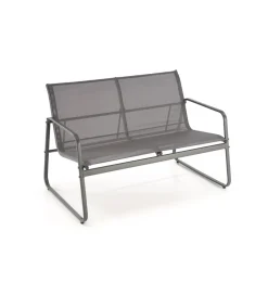 Zestaw ogrodowy CONOR sofa 114 cm dwa fotele 76 cm stolik 75 cm czarno szary