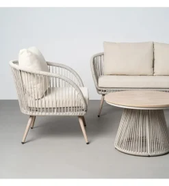 Zestaw ogrodowy DUNA sofa 153 cm dwa fotele 74 cm stolik 66 cm