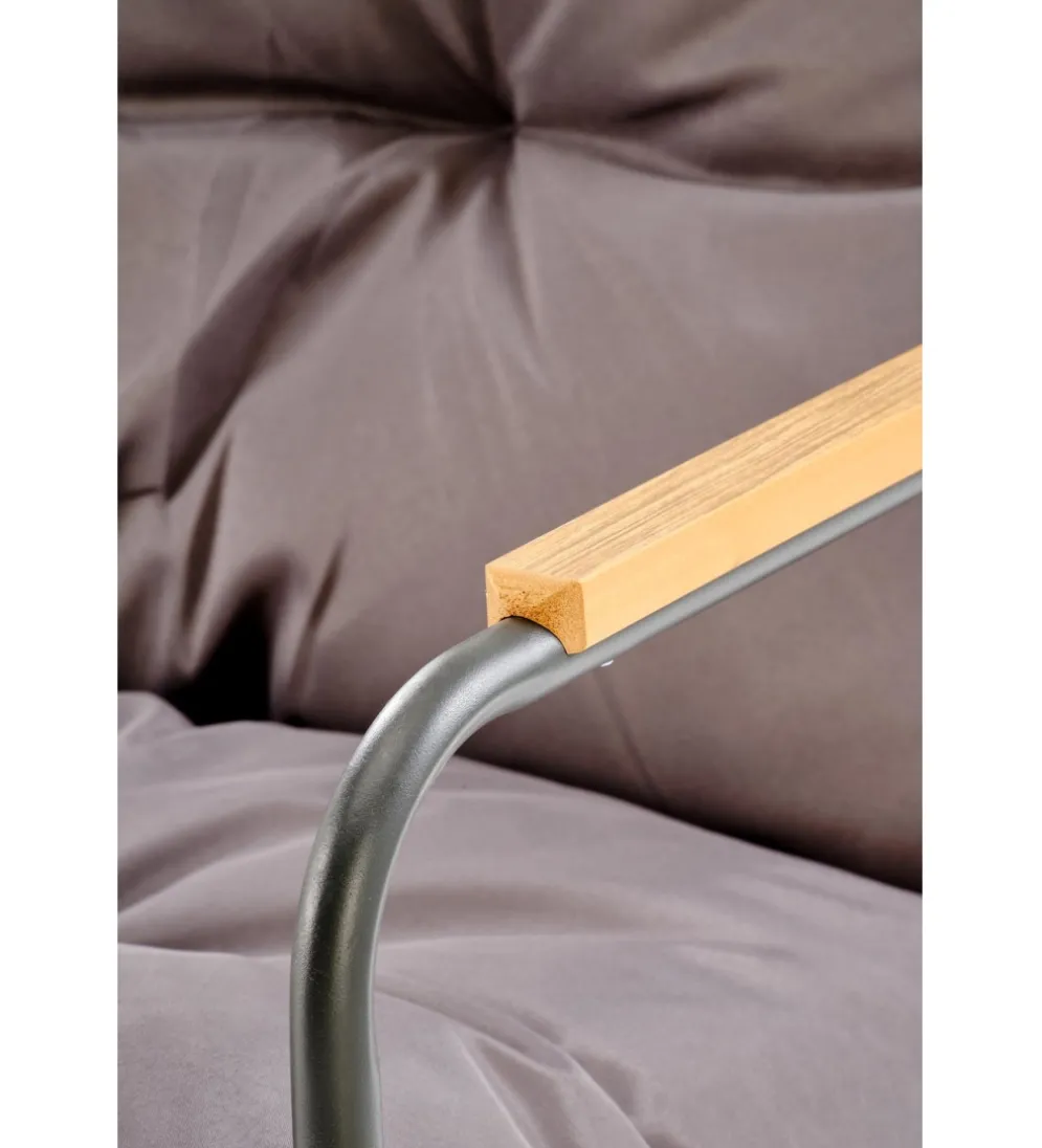 Zestaw ogrodowy HUDSON sofa 116 cm dwa fotele 75 cm ława 68 cm popielaty brązowy